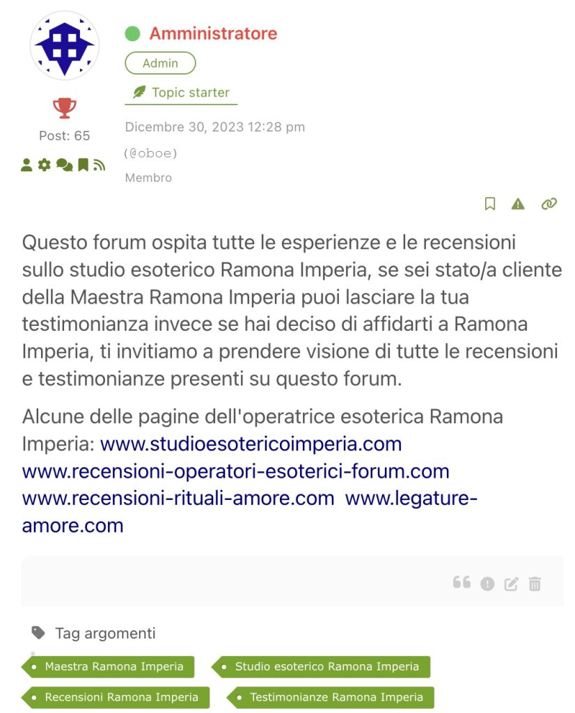 RAMONA IMPERIA FORUM LEGAMENTI D'AMORE